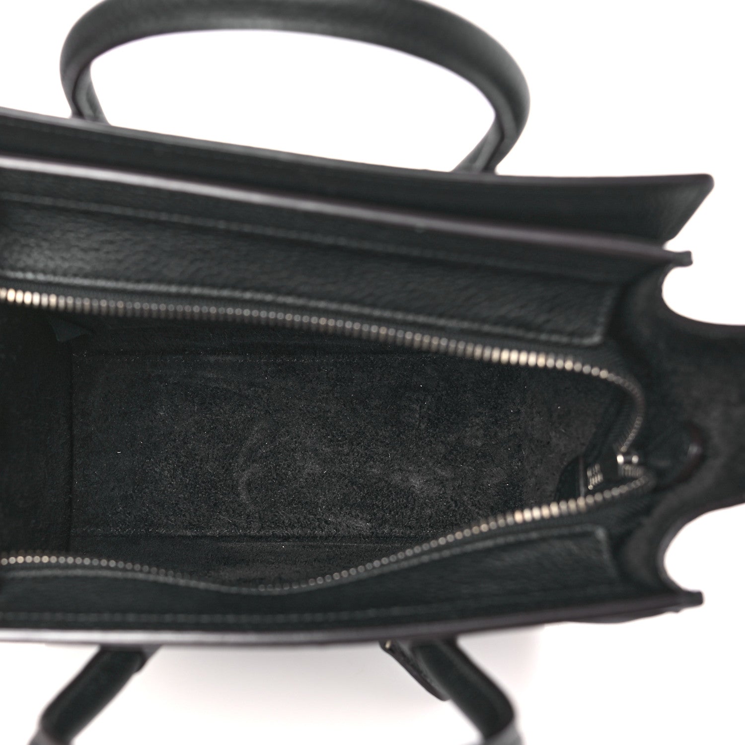Celine Drummed Calfskin Nano Luggage Black 5 of 11