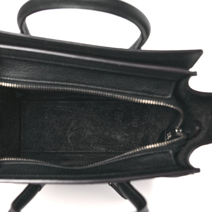 Celine Drummed Calfskin Nano Luggage Black 5 of 11