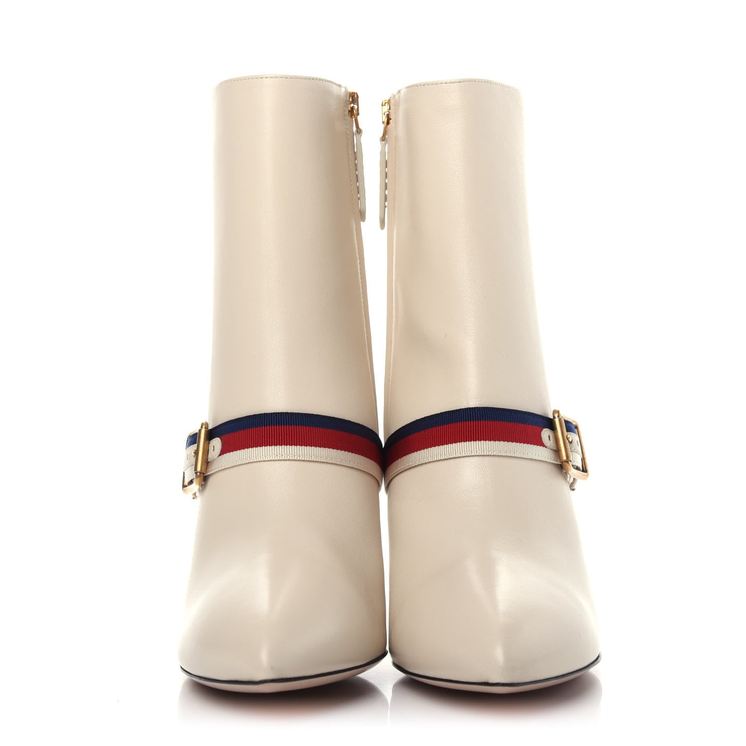 Gucci Nappa Sylvie Ankle Boots 38.5 Mystic White 2 of 8