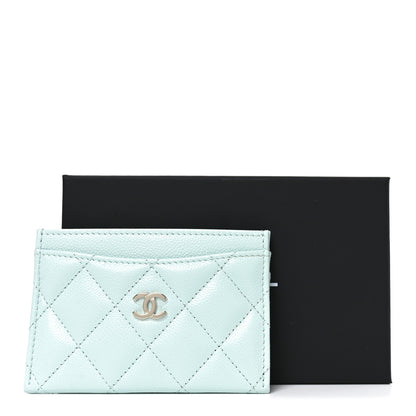 Chanel Caviar Quilted Card Holder Light Blue 9 of 9