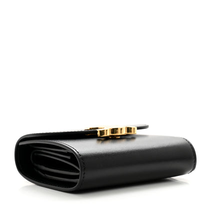 Celine Shiny Calfskin Small Triomphe Wallet Black 4 of 8