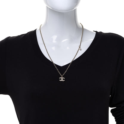 Chanel Crystal CC Beaded Pendant Necklace Gold 2 of 6