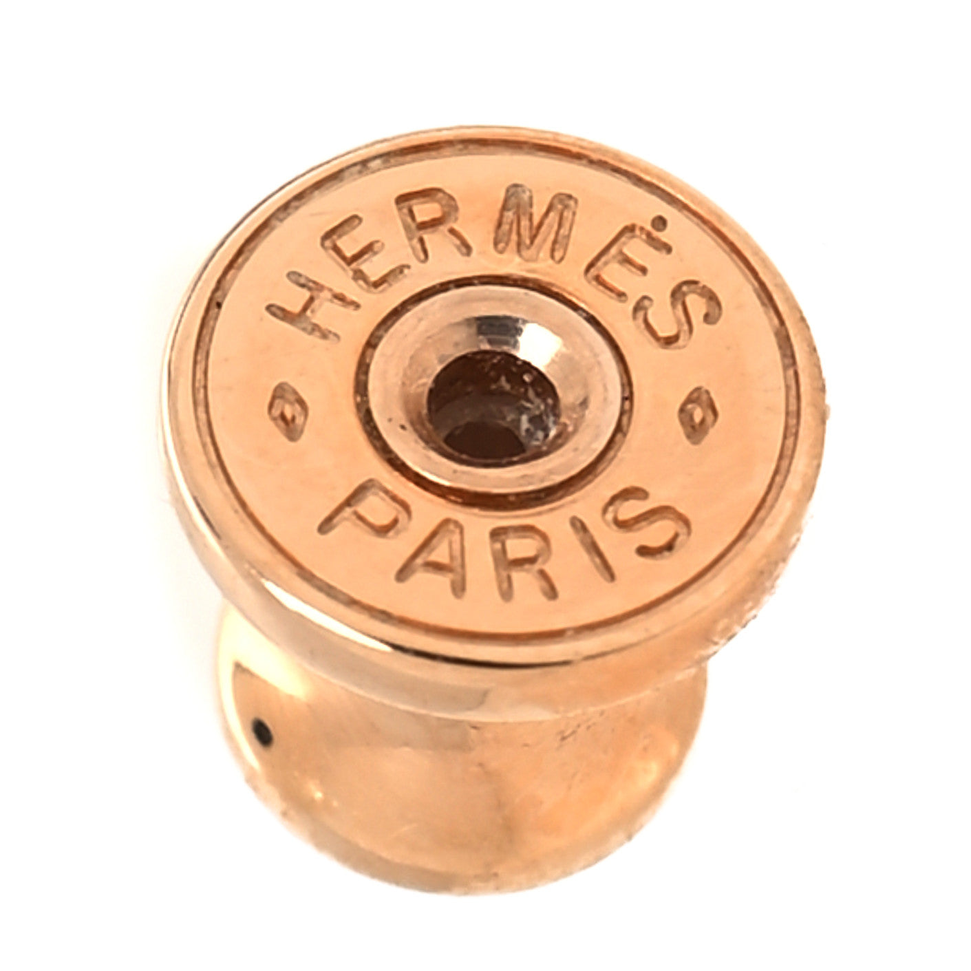 Hermes Rose Gold Lacquered Mini Pop H Earrings White 4 of 5