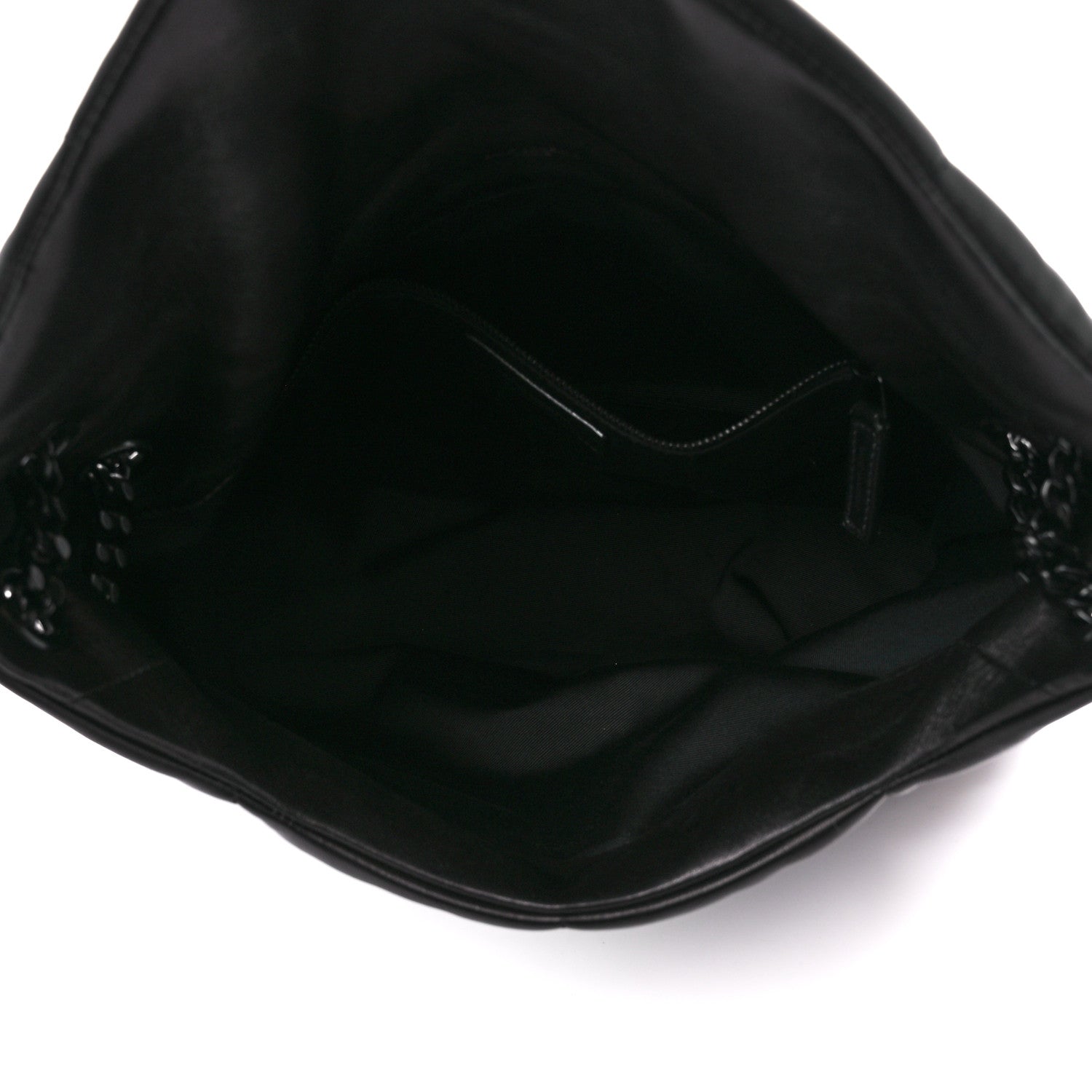 Saint Laurent Lambskin Quilted Monogram Monochrome Medium Loulou Puffer Chain Satchel Black 5 of 12