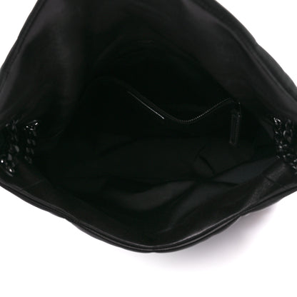 Saint Laurent Lambskin Quilted Monogram Monochrome Medium Loulou Puffer Chain Satchel Black 5 of 12