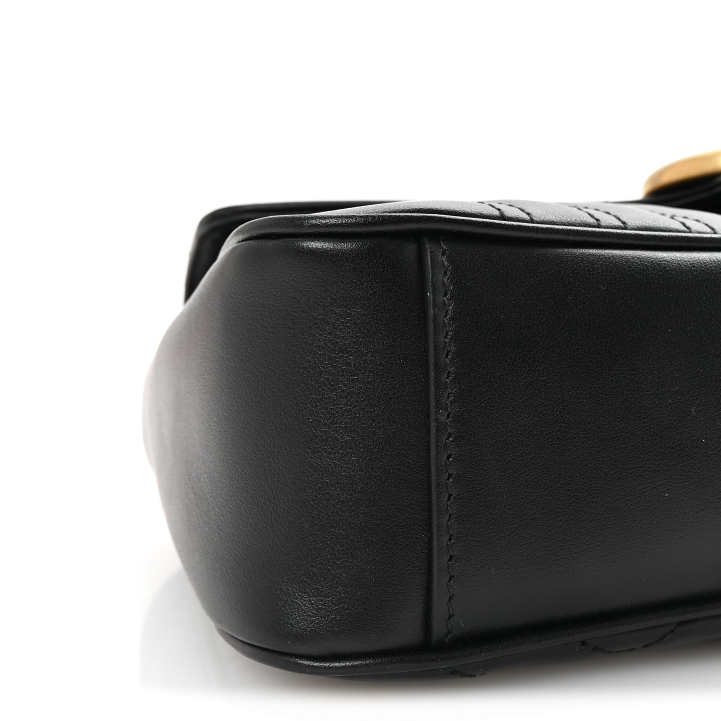 Calfskin Matelasse Small GG Marmont Shoulder Bag Black