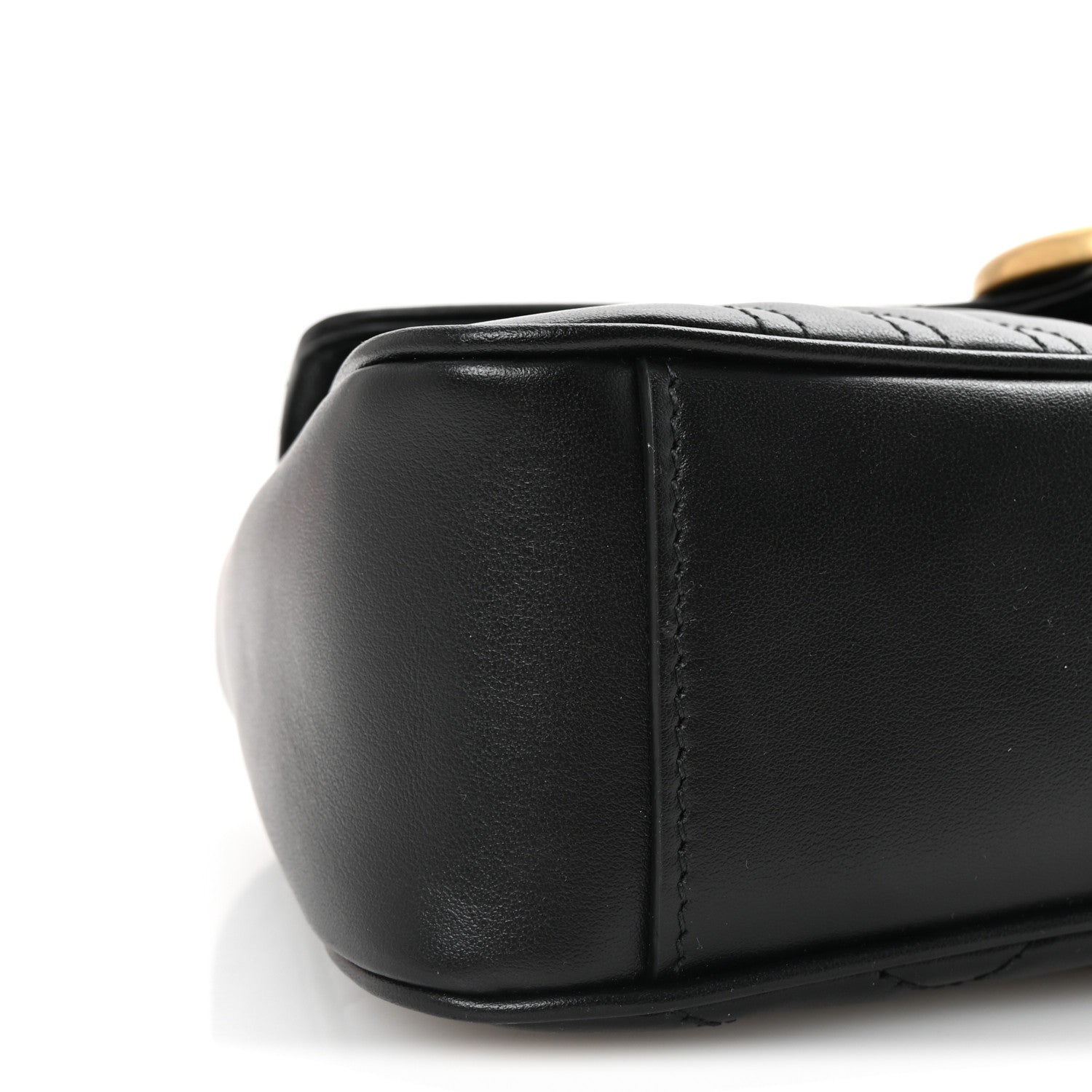 Gucci Calfskin Matelasse Small GG Marmont Shoulder Bag Black 9 of 10