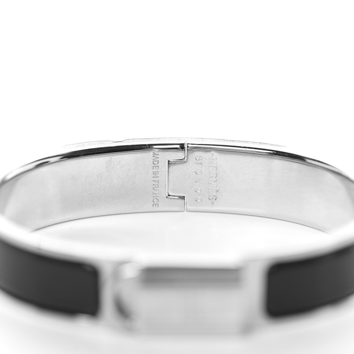 Enamel Narrow Clic Cadenas Bracelet PM Black
