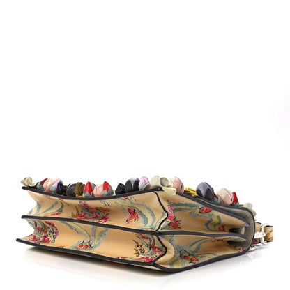 Fendi Vitello Marie Antoinette Print Rosebud Kan I Shoulder Bag Panna Multicolor 9 of 11