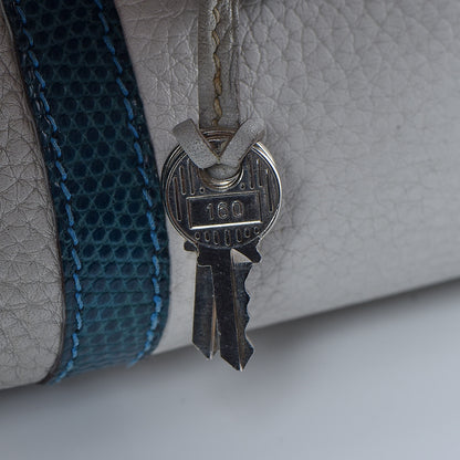 Hermes Taurillon Clemence Lizard Club Birkin 30 Gris Perle White Mykonos 30 of 38