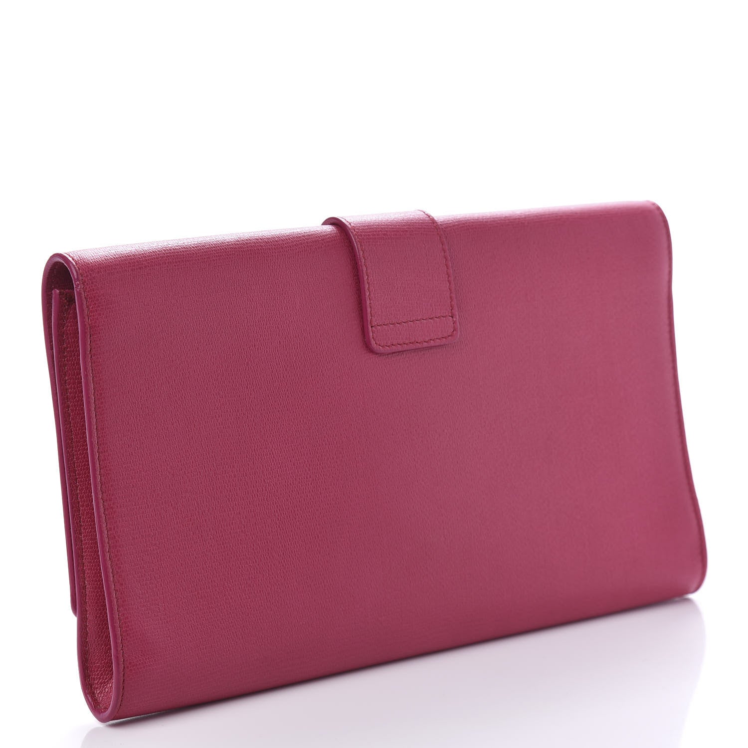 Saint Laurent Textured Calfskin Y Ligne Clutch Fuchsia 3 of 9