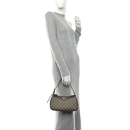 Gucci GG Supreme Monogram Textured Dollar Calfskin Small Ophidia Hobo Beige Ebony New Acero 2 of 9