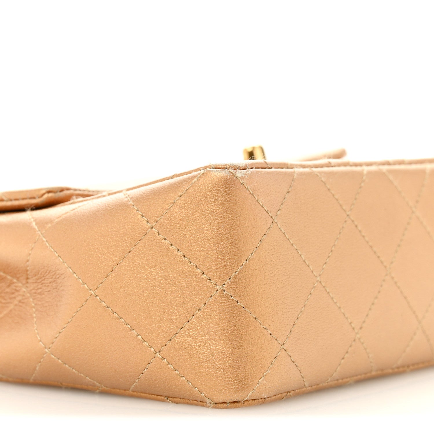 Chanel Metallic Lambskin Quilted Mini Square Flap Bronze 9 of 16