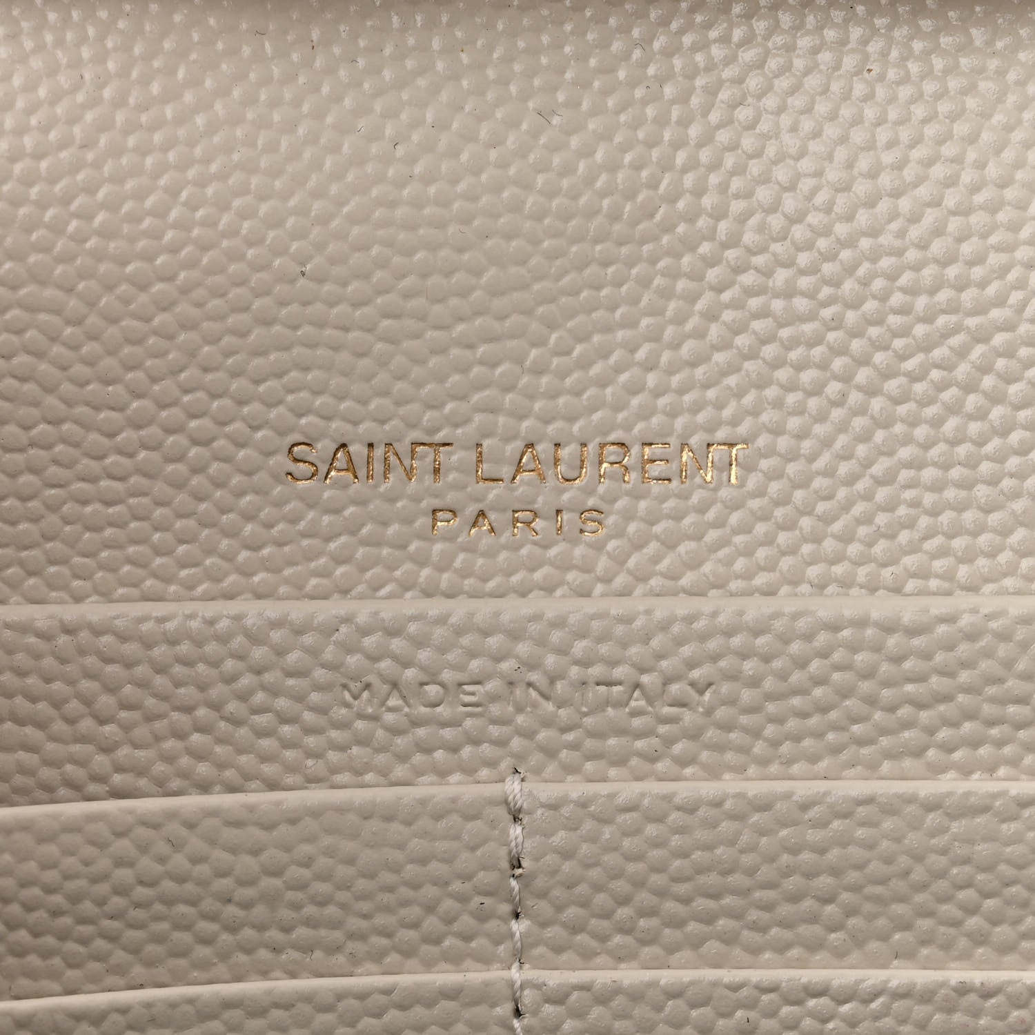 Saint Laurent Grain De Poudre Matelasse Chevron Monogram Chain Wallet Crema Soft 7 of 11