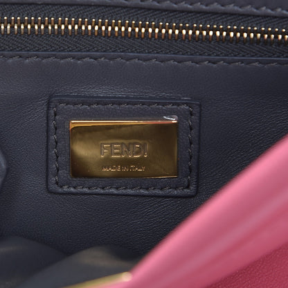 Fendi Nappa Colorblock Mini Peekaboo Iconic Satchel Rosa Fluo Oxigen Slate 8 of 9