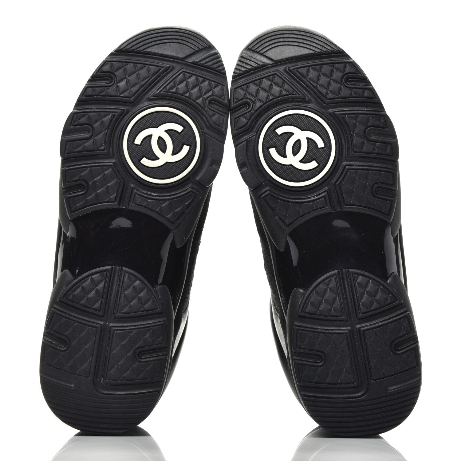 Chanel Velour Tweed CC High Top Sneakers 36 Black Gold 6 of 9