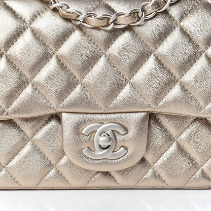 Chanel Metallic Lambskin Quilted Mini Square Flap Light Gold 10 of 10