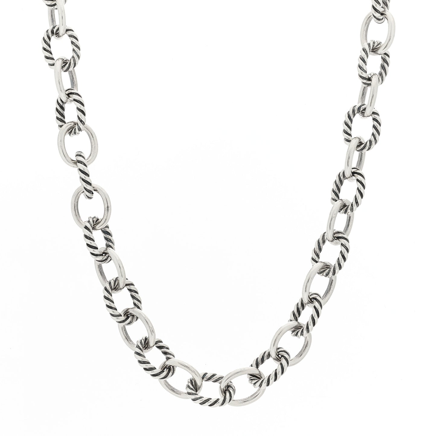 Sterling Silver 10mm Medium Oval Link Necklace
