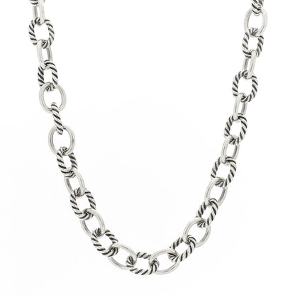 David Yurman Sterling Silver 10mm Medium Oval Link Necklace 1 of 6