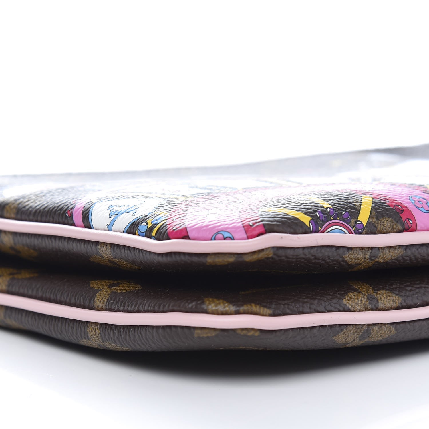 Louis Vuitton Monogram 2020 Christmas Animation Big Wheel Double Zip Pochette Rose Ballerine 9 of 10