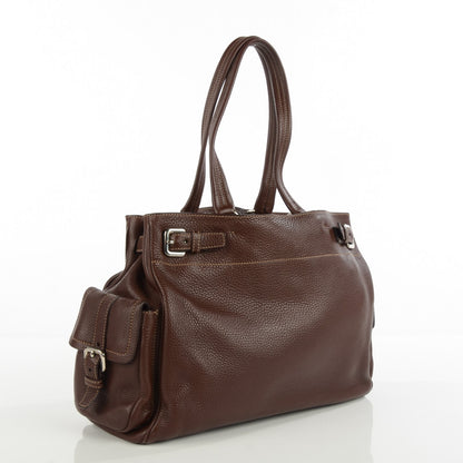 Prada Cervo Deerskin Shoulder Bag Brown 3 of 9