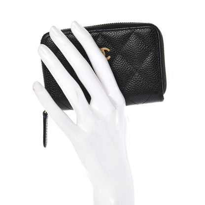 Chanel Caviar Quilted Zip Coin Purse Black 2 of 8