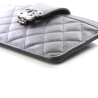 Chanel Caviar Quilted CC Box Strap Pouch Black 6 of 11