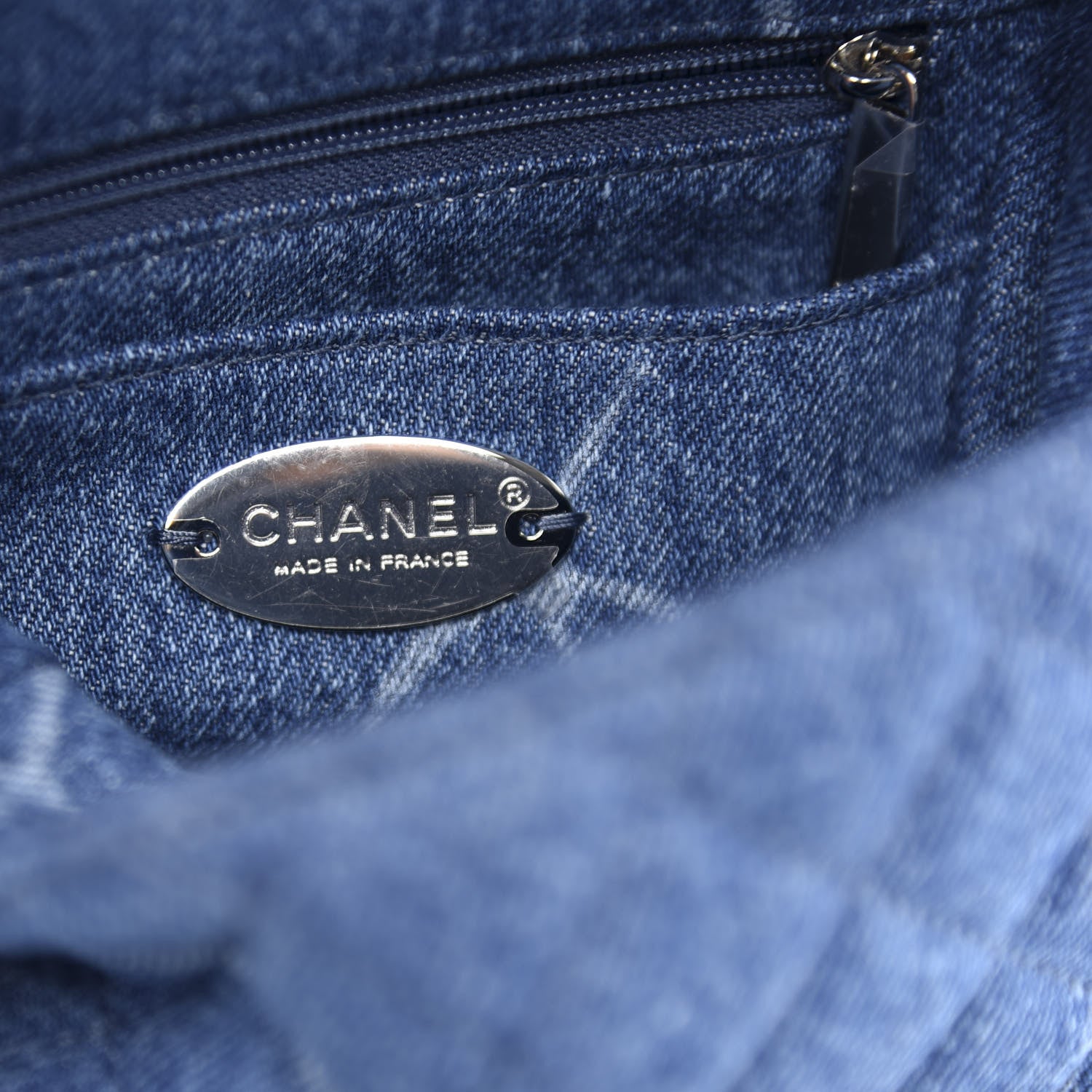 Chanel Denim CC Quilted Mini Square Flap Blue 8 of 11