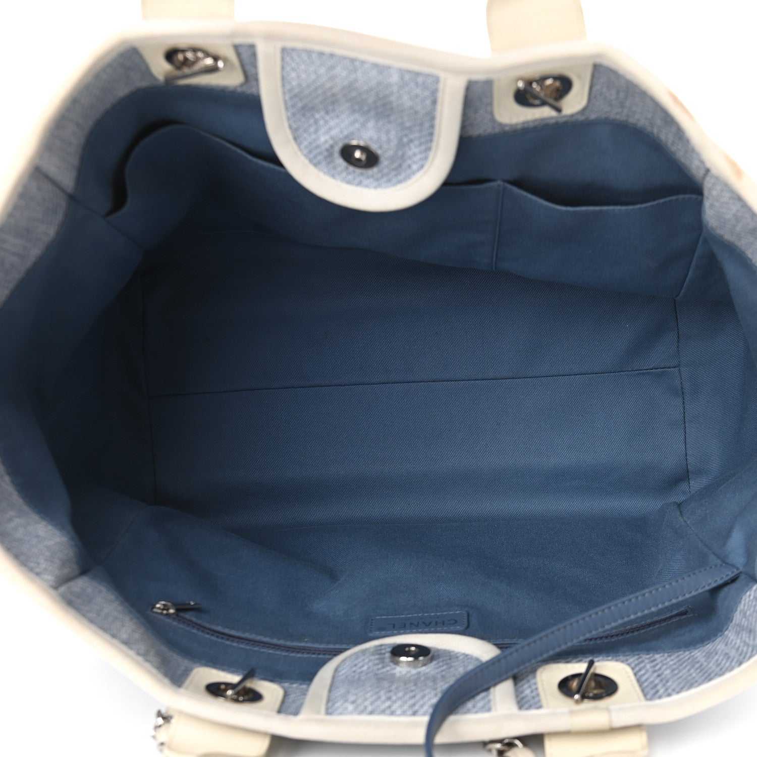 Chanel Canvas Medium Deauville Tote Denim Blue 5 of 10