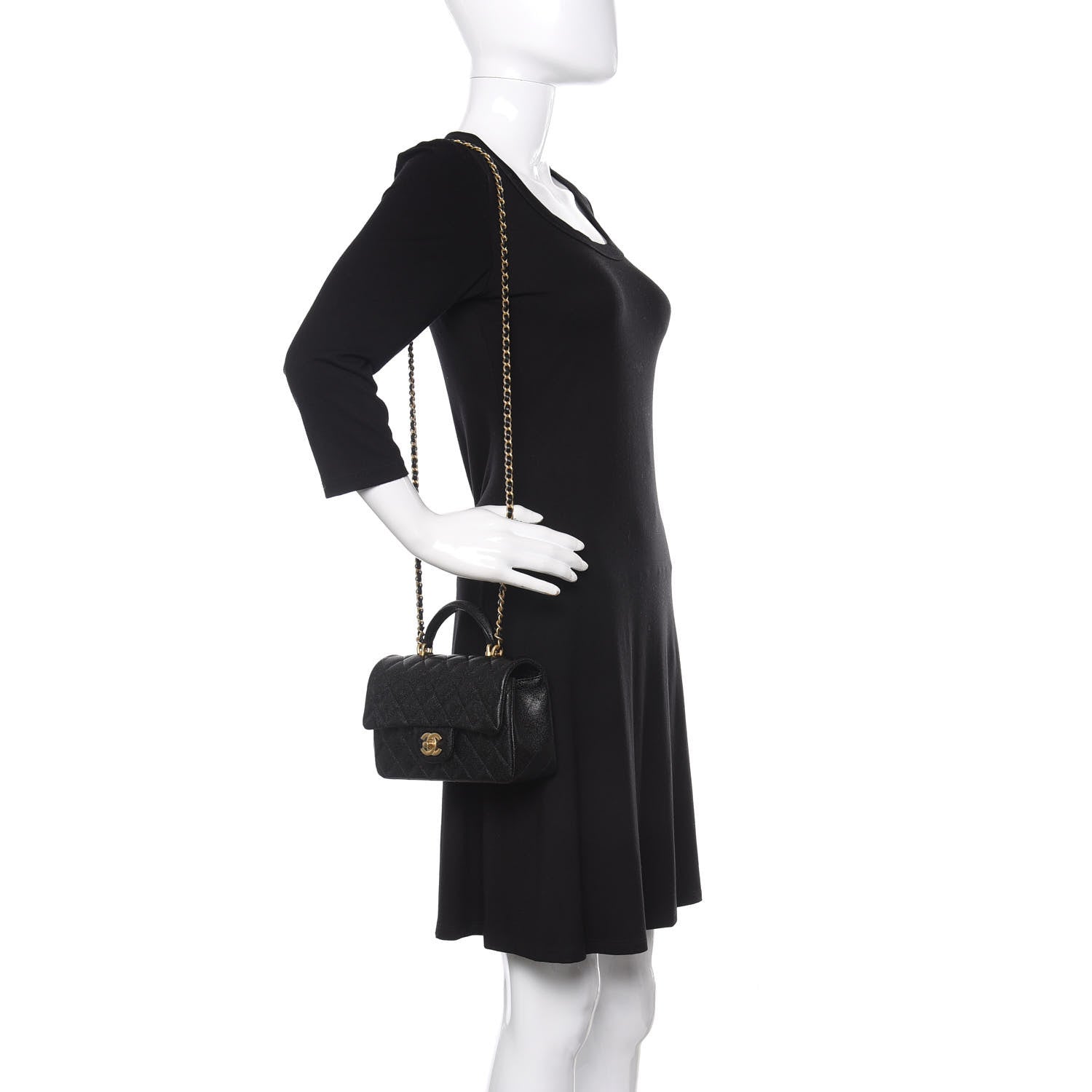 Chanel Caviar Quilted Mini Top Handle Rectangular Flap Black 2 of 11