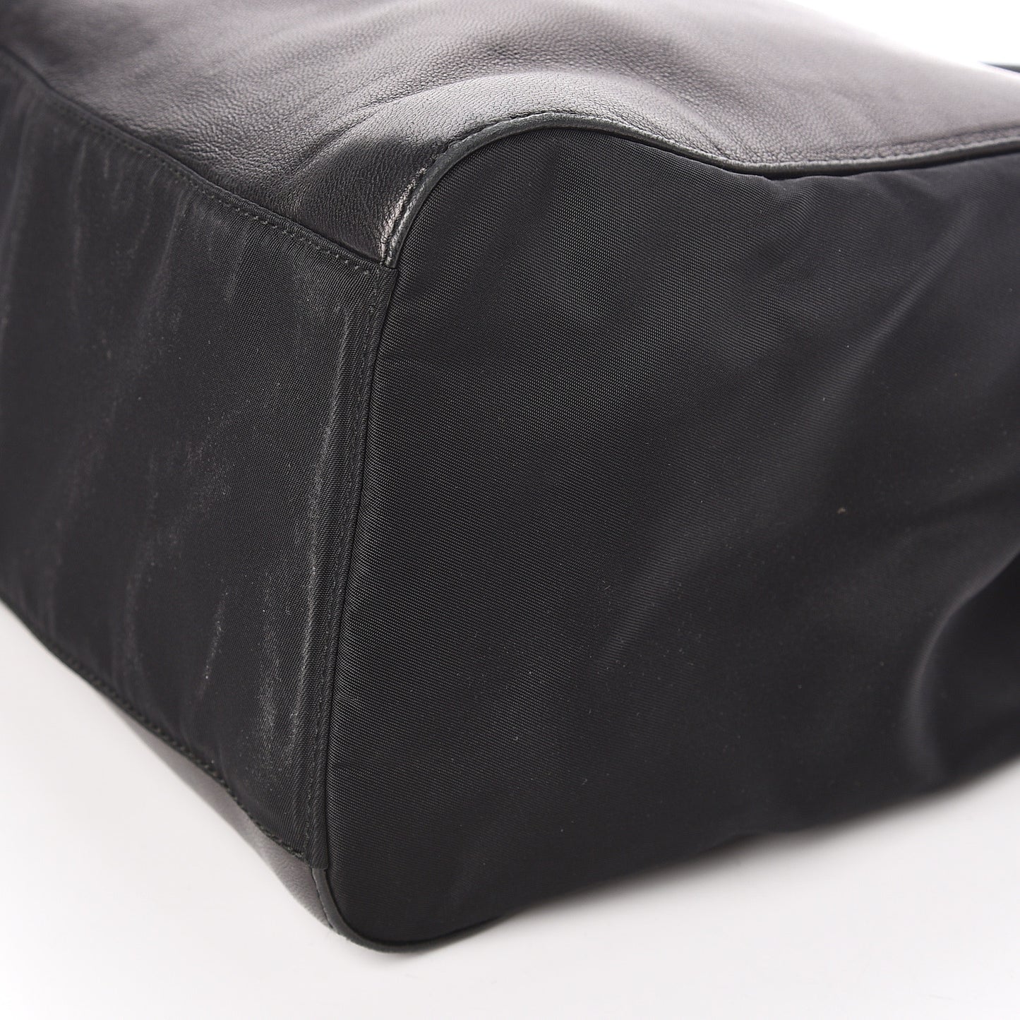 Nappa Tessuto Nylon Chain Bag Black