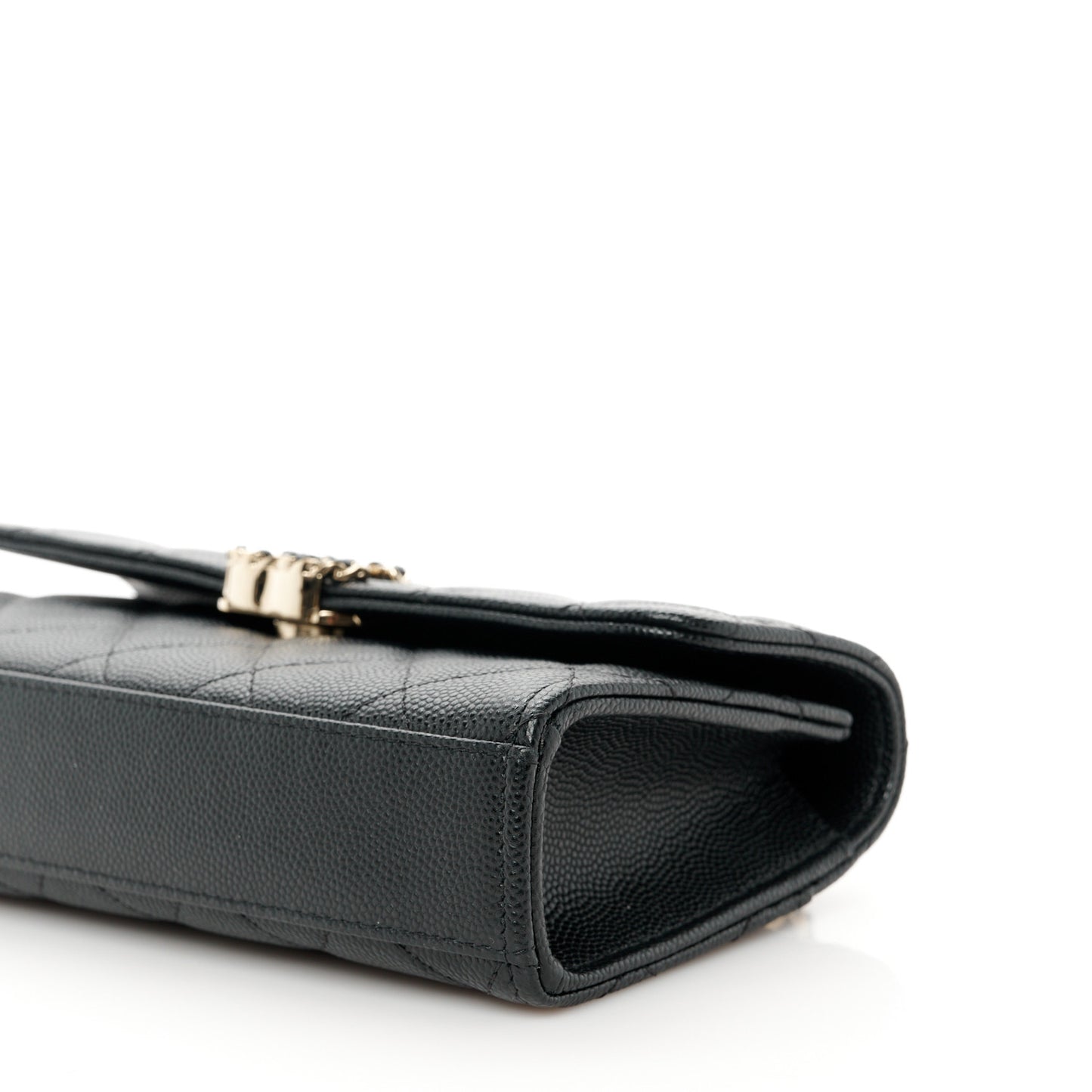 Caviar Quilted Chain Match Top Handle Phone Holder With Chain Black
