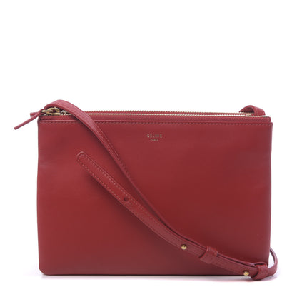 Celine Lambskin Small Trio Crossbody Bag Red 1 of 13