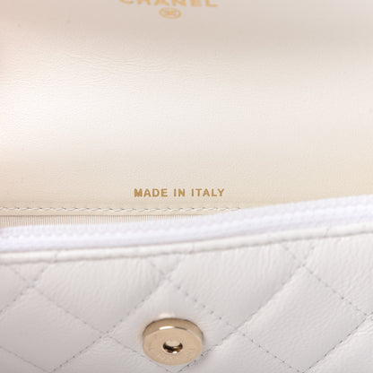 Chanel Calfskin Quilted Maxi Pearls Clutch With Chain White 9 of 10
