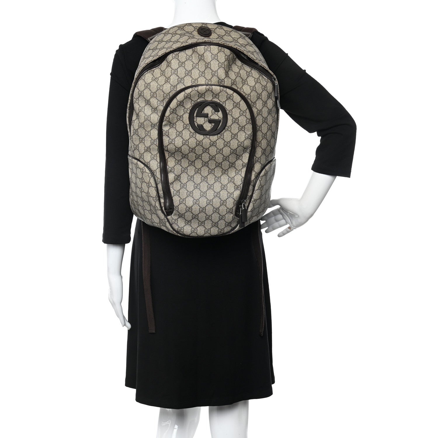 Gucci GG Plus Monogram Interlocking G Medium Backpack Dark Brown 2 of 14
