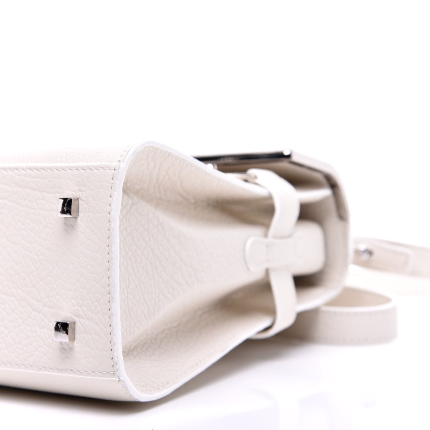 Delvaux Crispy Calfskin MM Tempete Satchel White 9 of 9