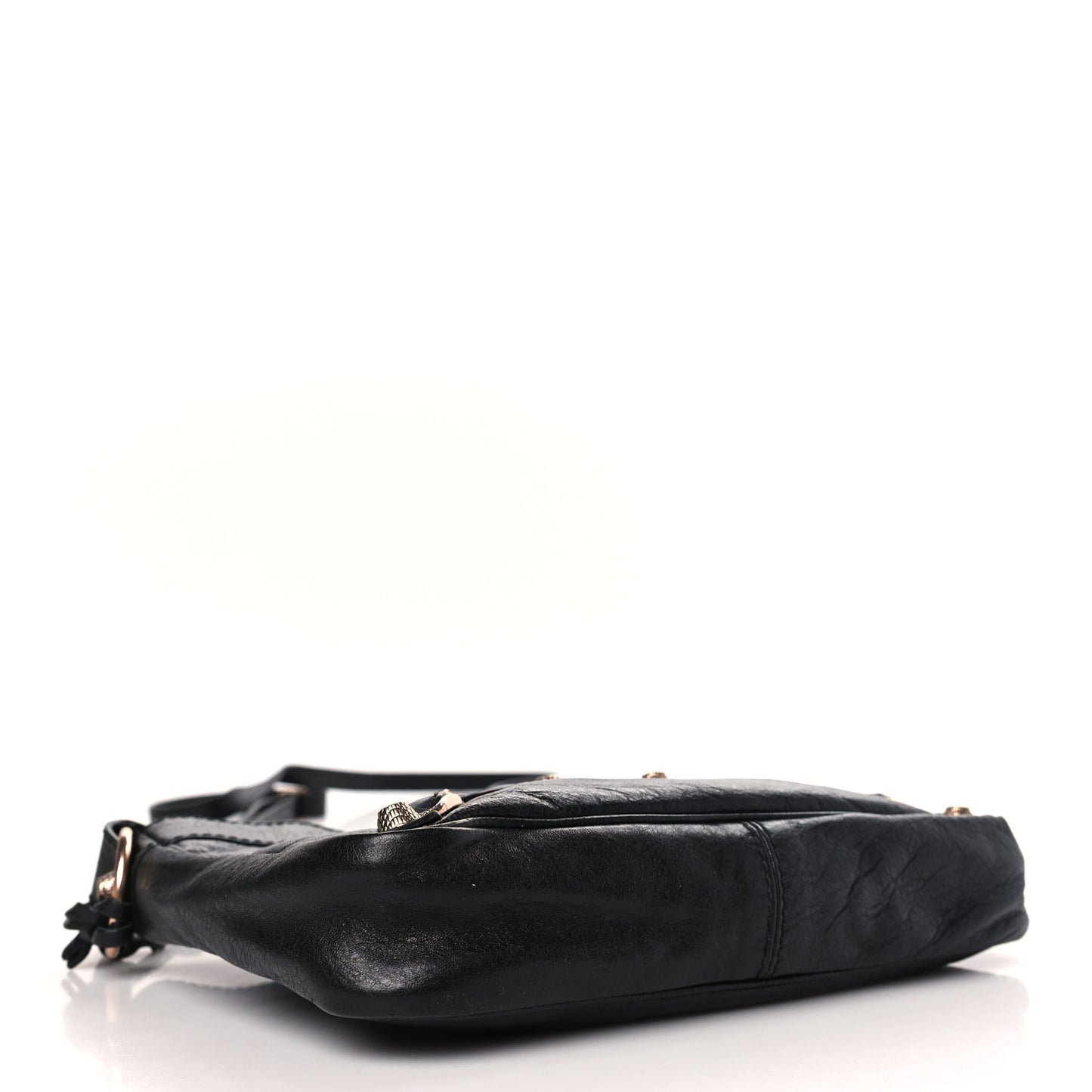 Agneau Giant 12 Rose Gold Hardware Hip Black