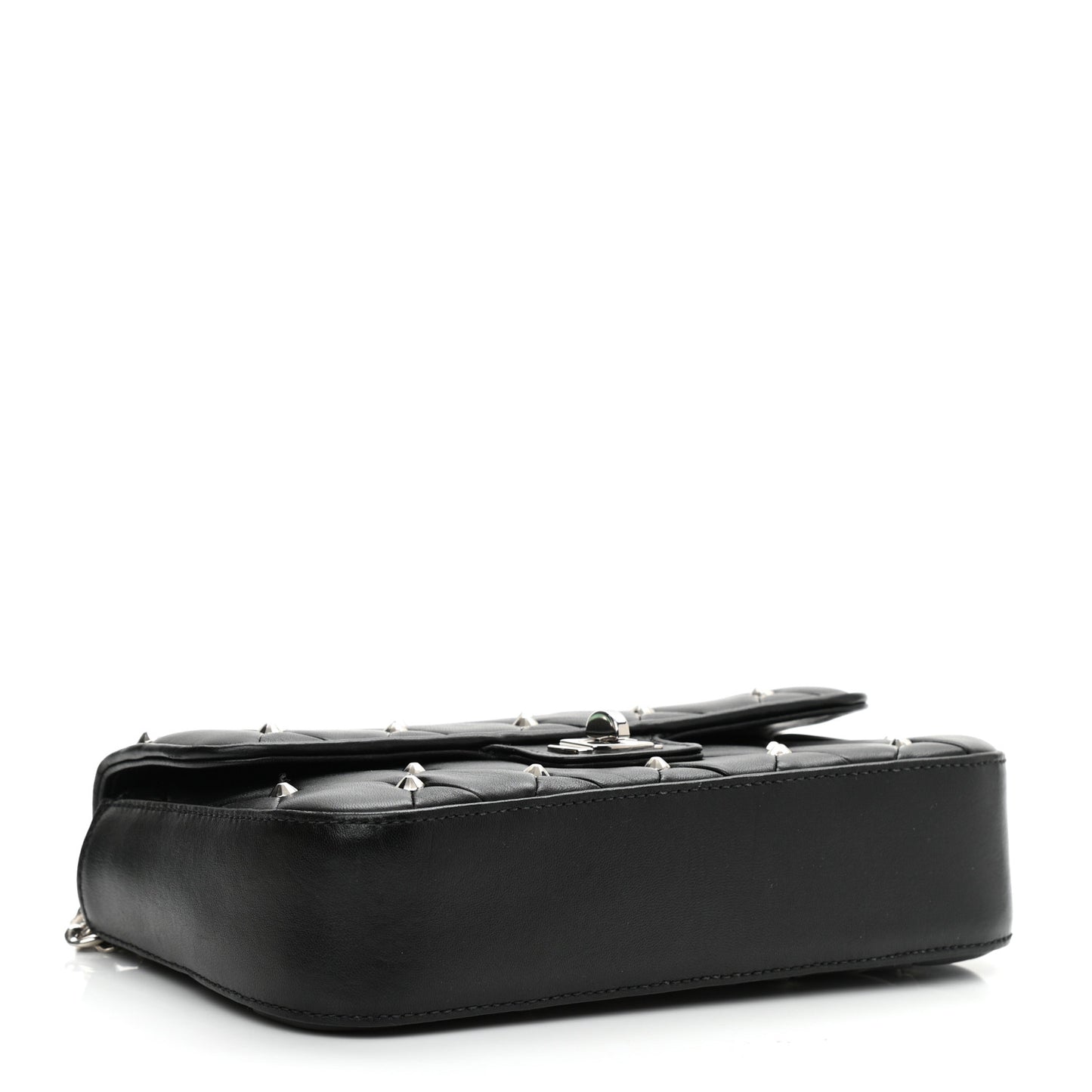 Pattina Nappa Crystal Studded Flap Bag Black