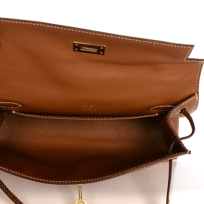 Hermes Swift Kelly Pochette Clutch Gold 9 of 21