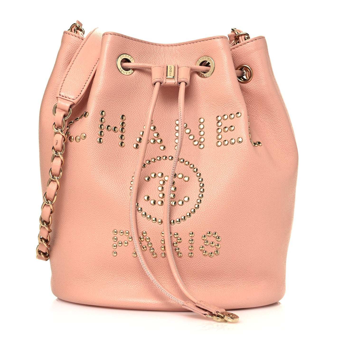 Caviar Deauville Drawstring Bucket Bag Light Pink