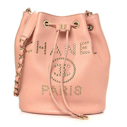 Chanel Caviar Deauville Drawstring Bucket Bag Light Pink 1 of 10