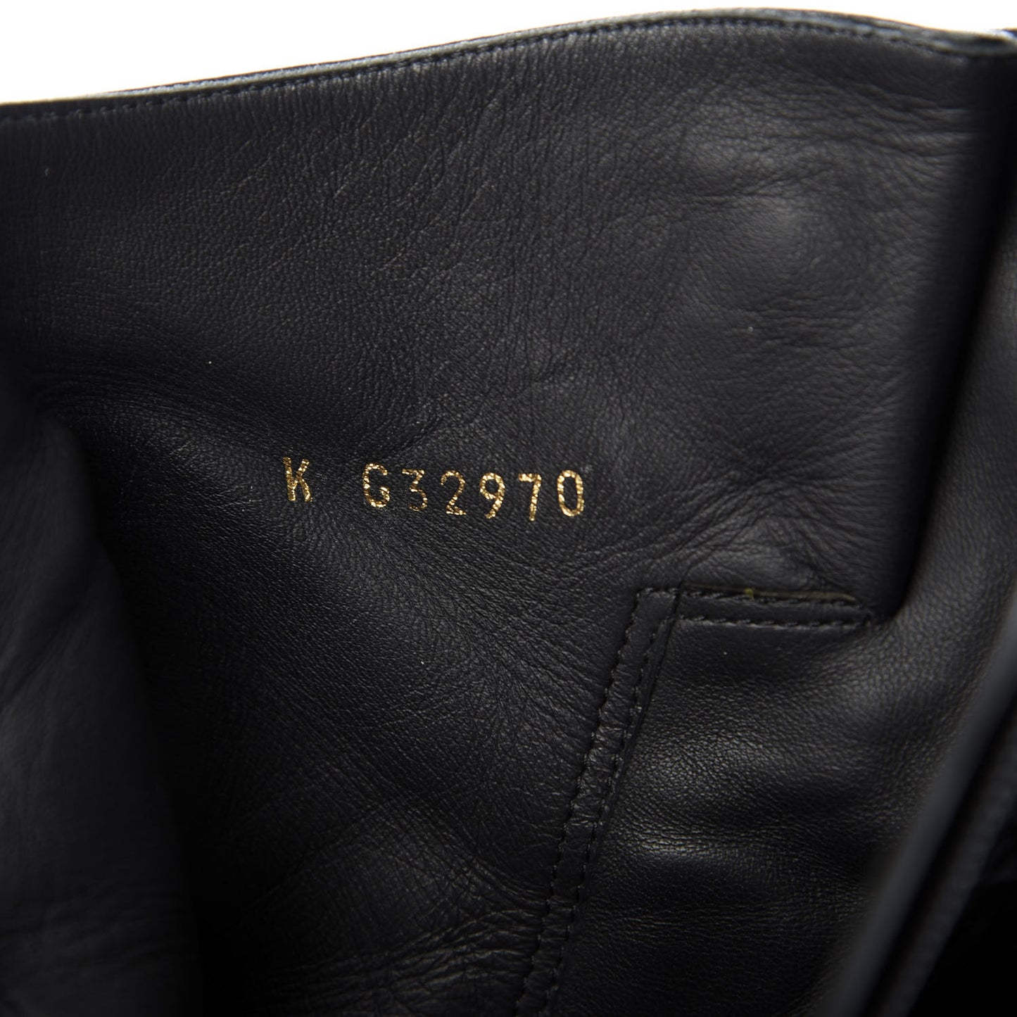 Lambskin Pearl Short Boots 37.5 Black Gold