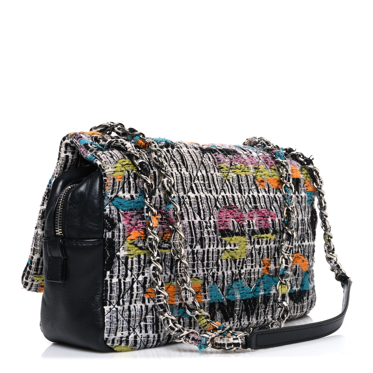 Chanel Fantasy Tweed Quilted Jumbo Easy Flap Multicolor 1845472