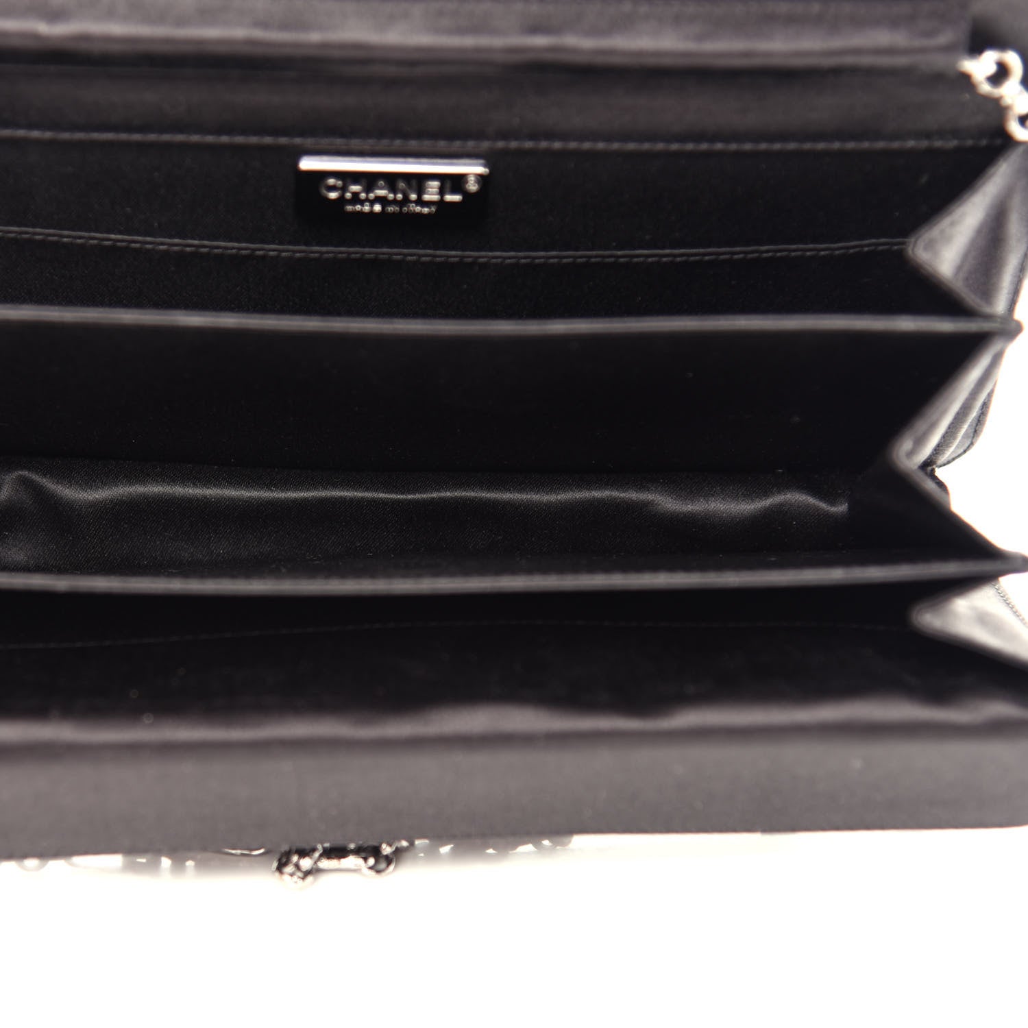 Chanel Satin Quilted CC Clutch With Chain Black 6 of 10