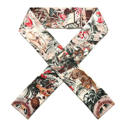 Louis Vuitton Silk Voyage Extraordinaire Bandeau Scarf Beige 1 of 4