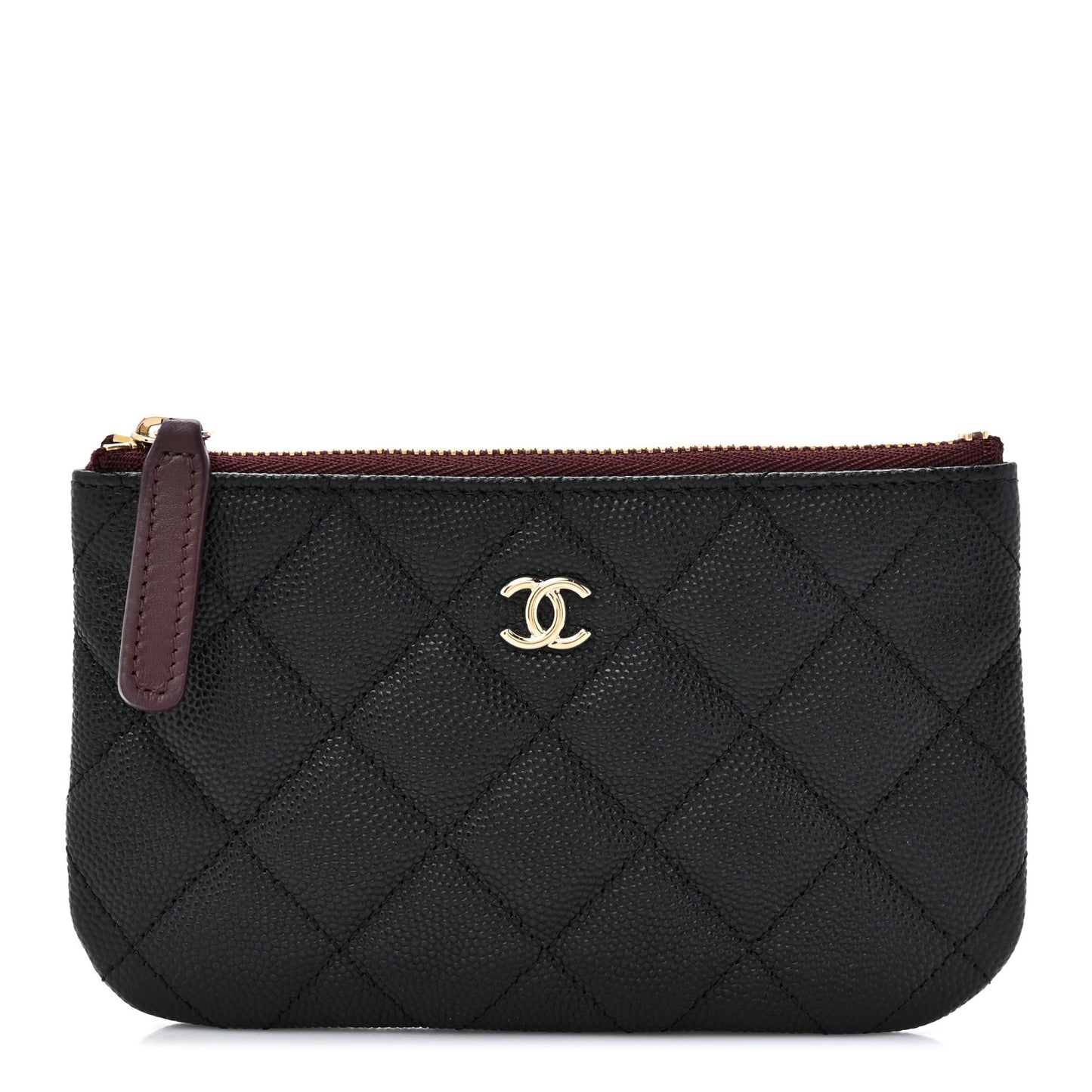 Caviar Quilted Small Cosmetic Case Black