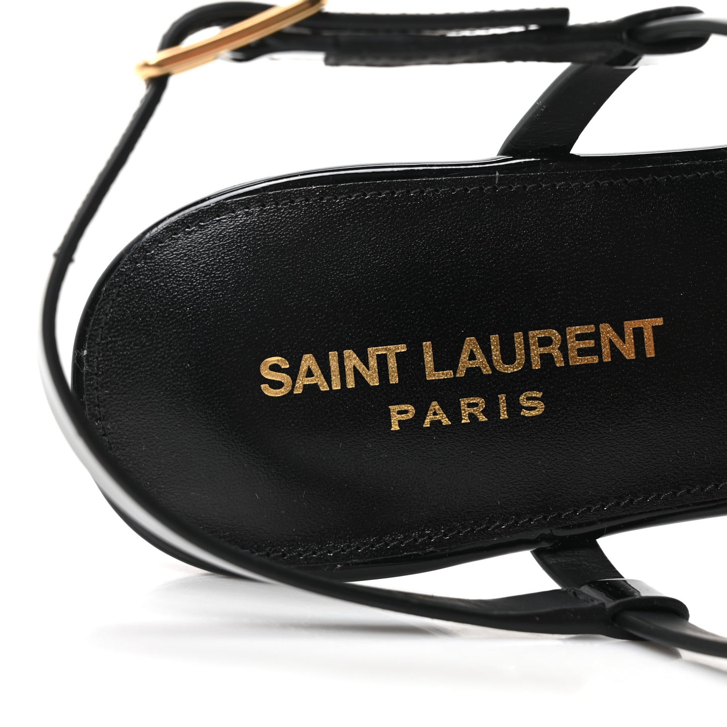 Patent Calfskin Cassandra Monogram Sandals 37 Black