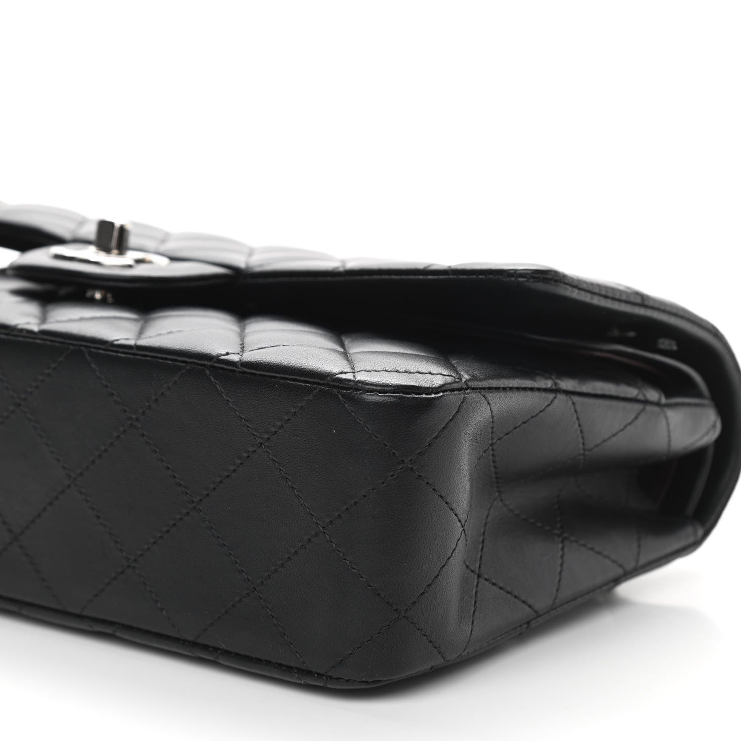 Chanel Lambskin Quilted Medium Double Flap Black 9 of 10