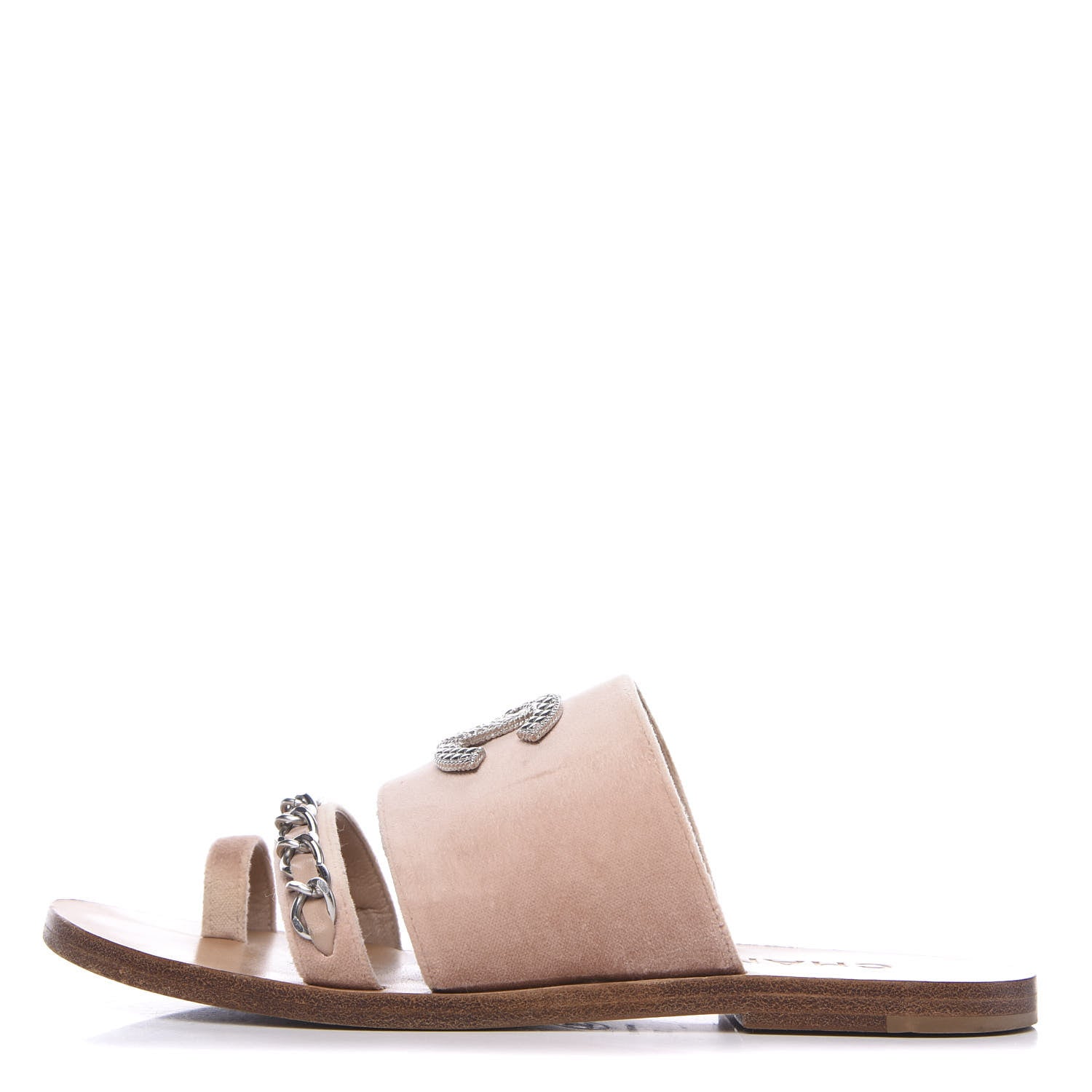 Chanel Velvet Chain Mule Sandals 37 Pink 1 of 10