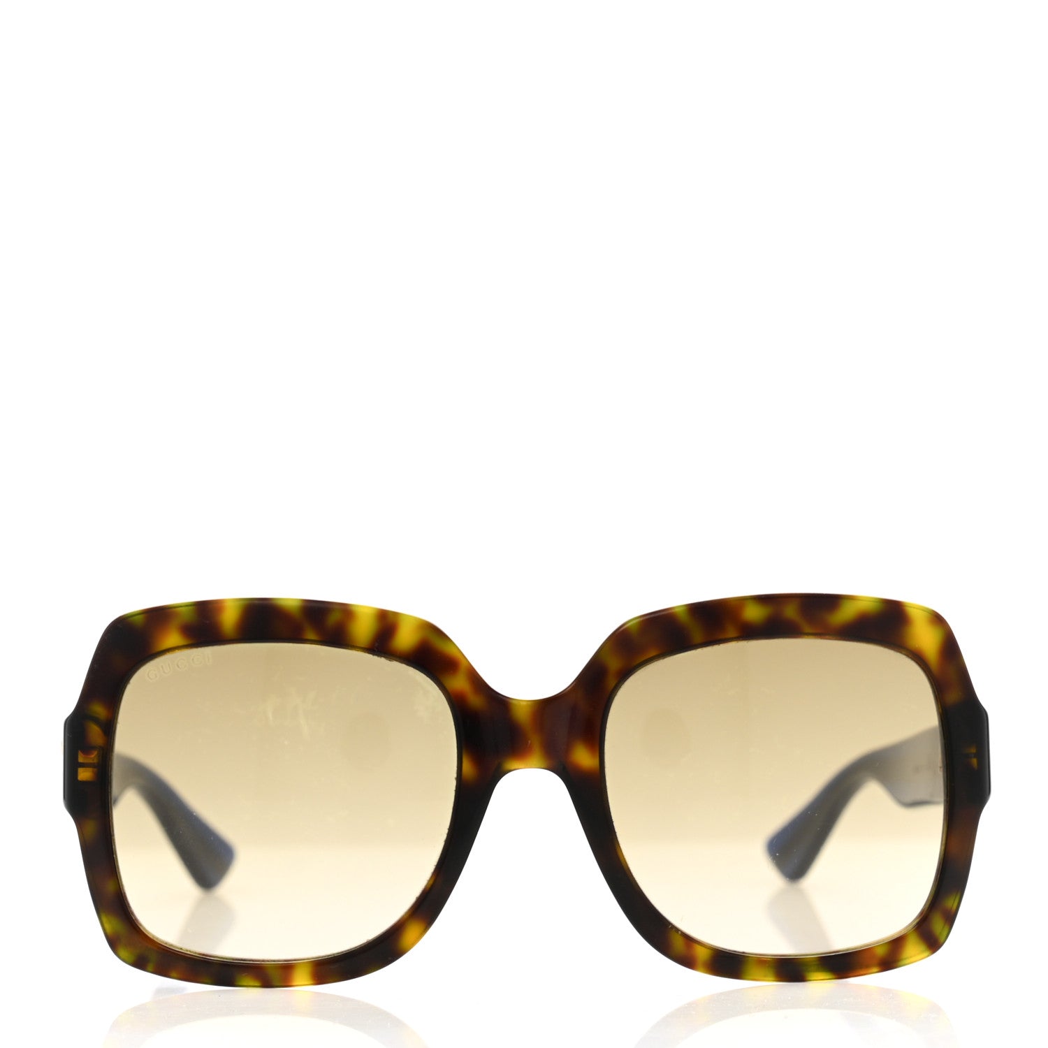 Gucci Acetate Square Frame Web Glitter Sunglasses GG0036S Brown Blue 2 of 7